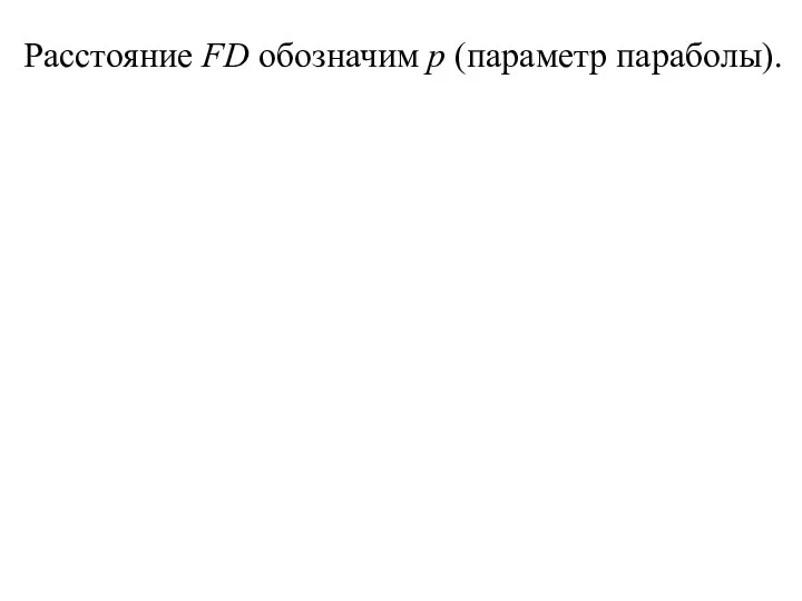 Расстояние FD обозначим р (параметр параболы).