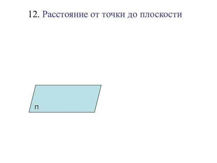 12. Расстояние от точки до плоскости П