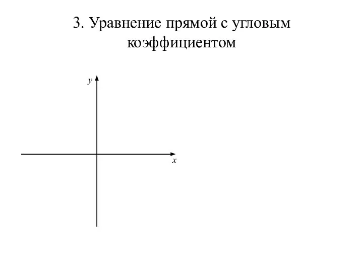 3. Уравнение прямой с угловым коэффициентом x y