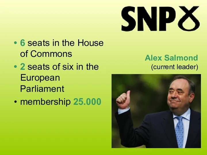 6 seats in the House of Commons 2 seats of six
