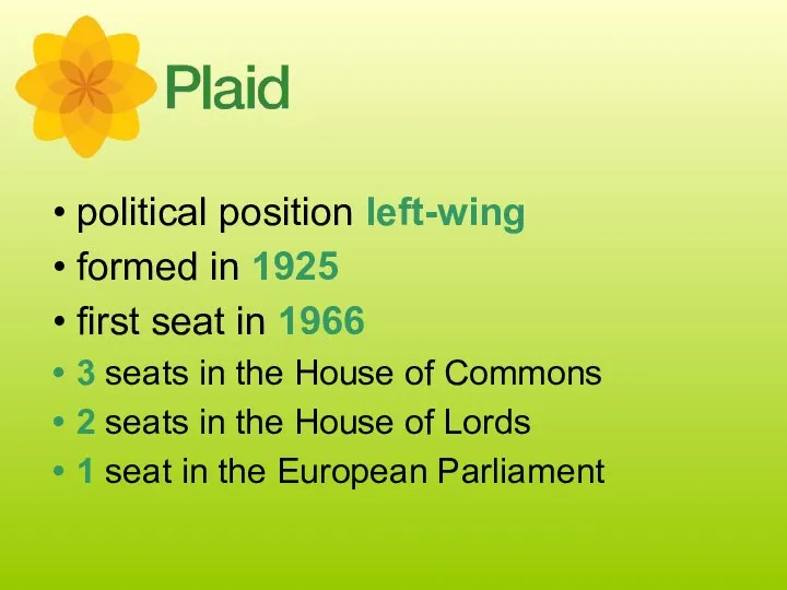 political position left-wing formed in 1925 first seat in 1966 3