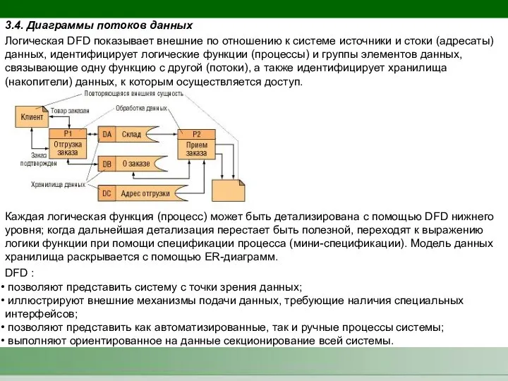 3.4. Диаграммы потоков данных Логическая DFD показывает внешние по отношению к