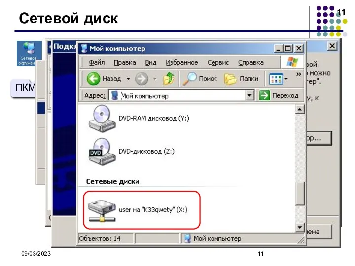 09/03/2023 Сетевой диск ПКМ ЛКМ ЛКМ