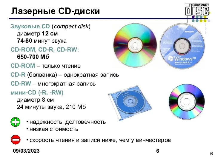 09/03/2023 Звуковые CD (compact disk) диаметр 12 см 74-80 минут звука