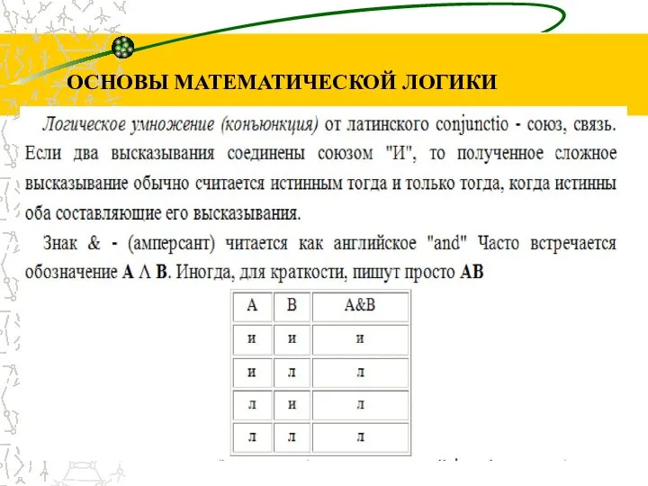 ОСНОВЫ МАТЕМАТИЧЕСКОЙ ЛОГИКИ