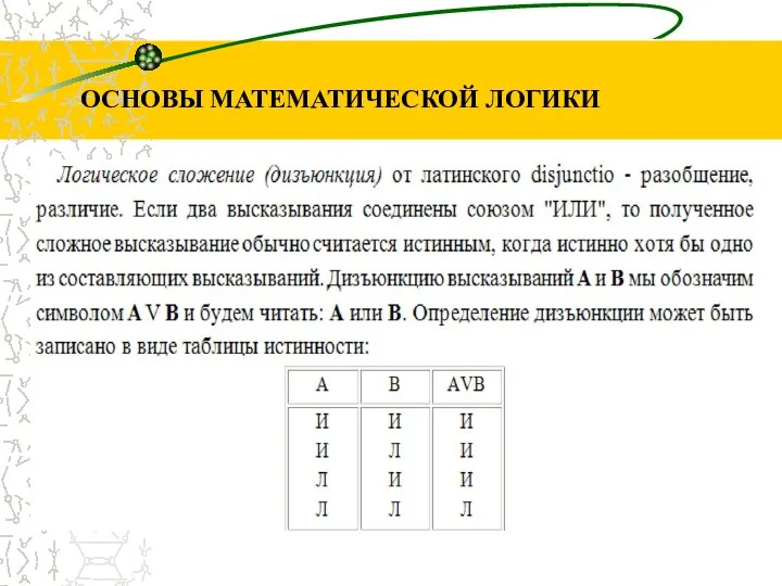 ОСНОВЫ МАТЕМАТИЧЕСКОЙ ЛОГИКИ