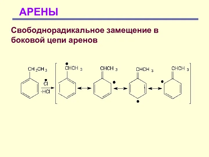 АРЕНЫ Свободнорадикальное замещение в боковой цепи аренов