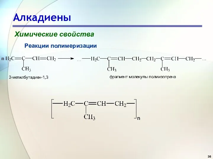 Алкадиены Химические свойства Реакции полимеризации