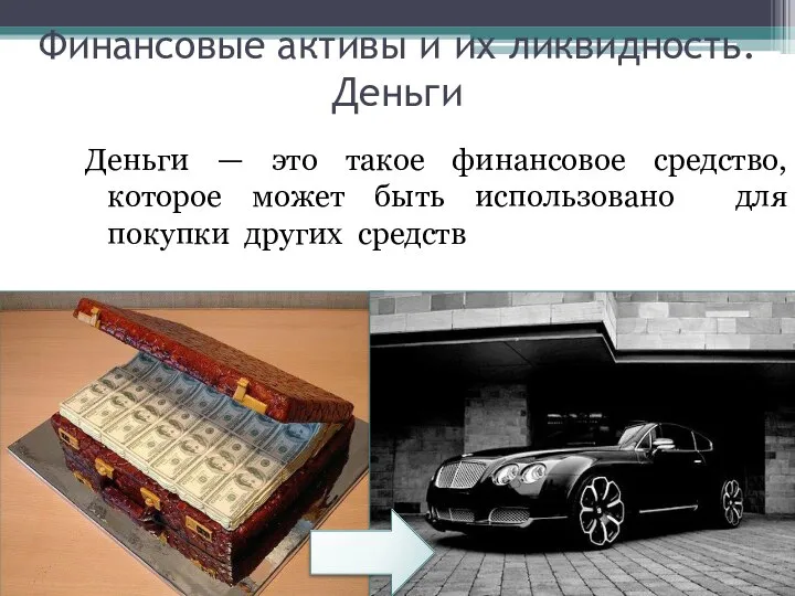 Финансовые активы и их ликвидность. Деньги Деньги — это такое финансовое