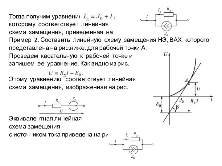 Тогда получим уравнение которому соответствует линейная схема замещения, приведенная на Пример