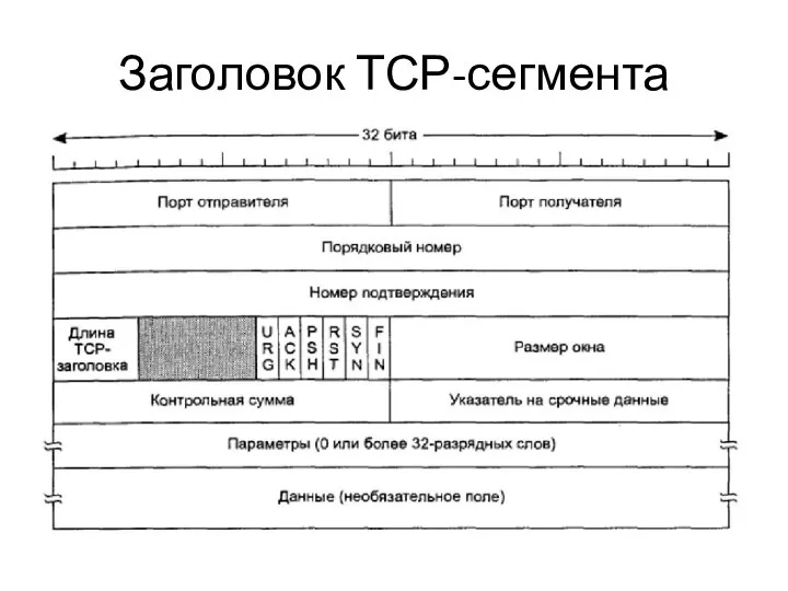 Заголовок ТСР-сегмента