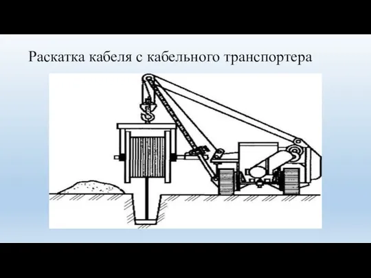 Раскатка кабеля с кабельного транспортера