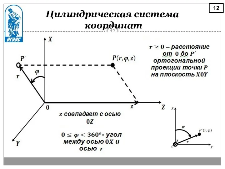 Цилиндрическая система координат 12