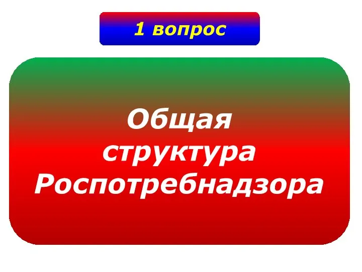 1 вопрос Общая структура Роспотребнадзора