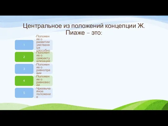 Центральное из положений концепции Ж. Пиаже – это: 1 Положение о