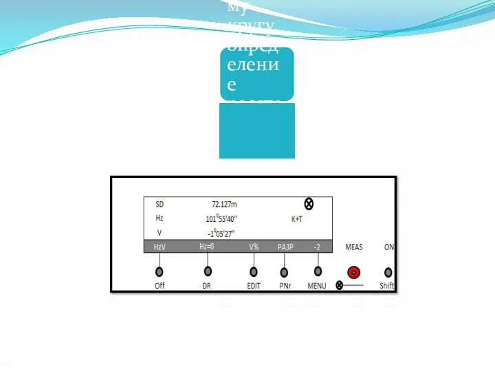 Отсчеты по горизонтальному и вертикальному кругу, определение расстояний выполняются при нажатии клавиши MEAS.