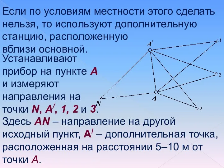 Если по условиям местности этого сделать нельзя, то используют дополнительную станцию,