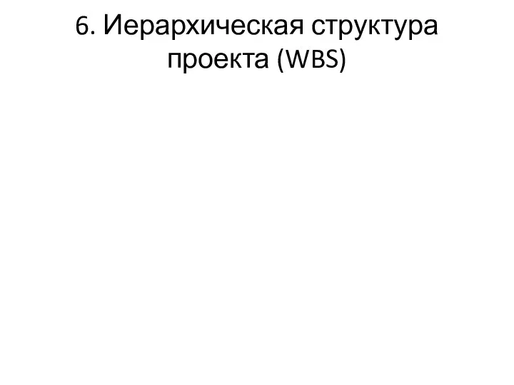 6. Иерархическая структура проекта (WBS)