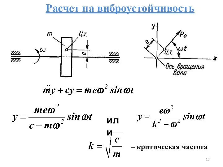 Расчет на виброустойчивость или – критическая частота