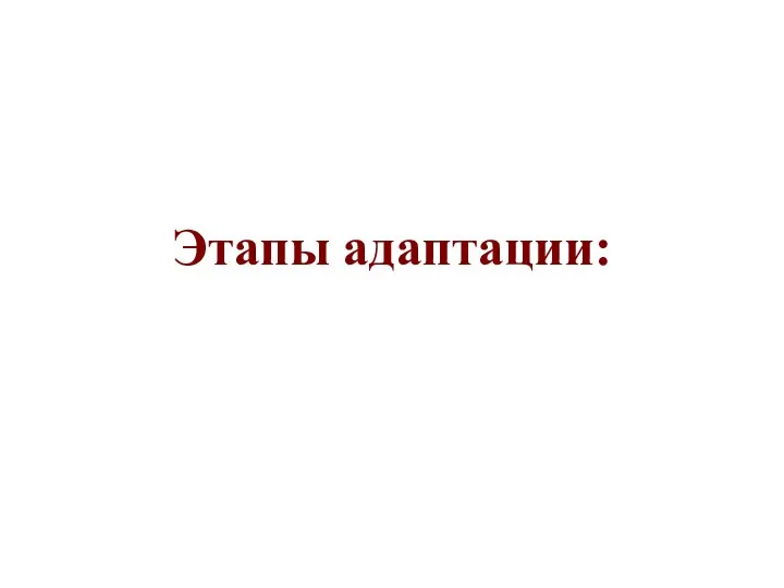 Этапы адаптации: