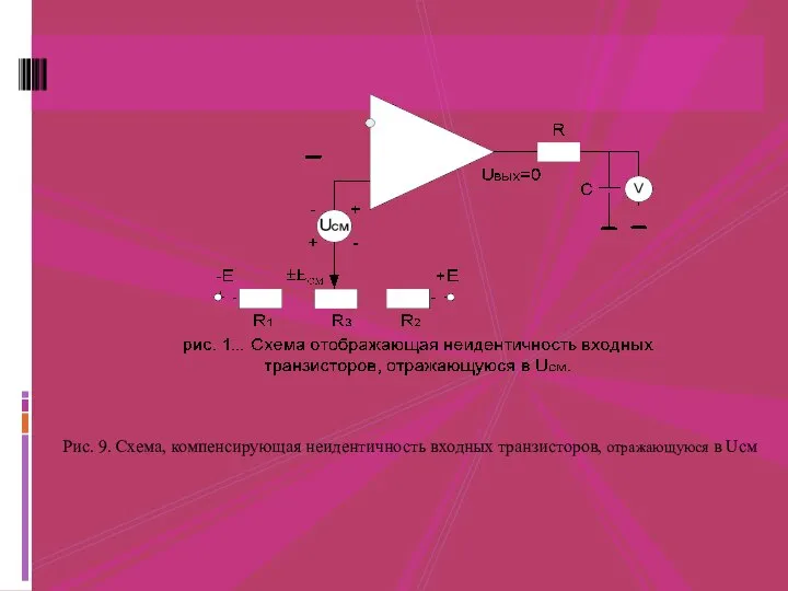 Рис. 9. Схема, компенсирующая неидентичность входных транзисторов, отражающуюся в Uсм