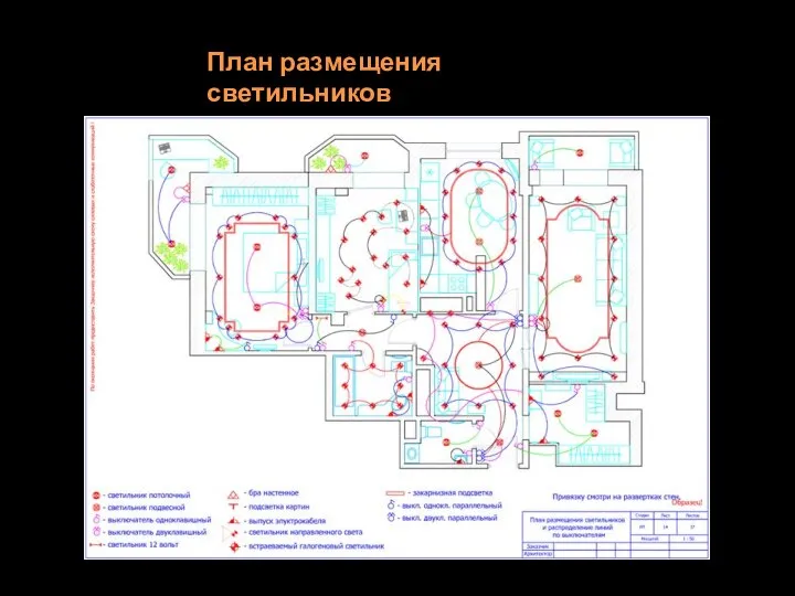 План размещения светильников