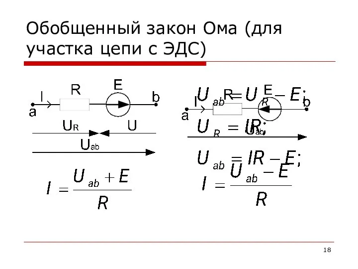 Обобщенный закон Ома (для участка цепи с ЭДС)