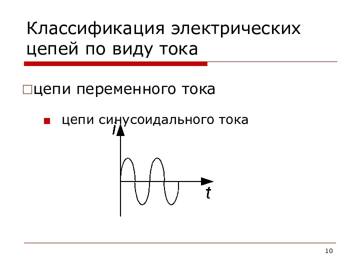 Классификация электрических цепей по виду тока цепи синусоидального тока цепи переменного тока