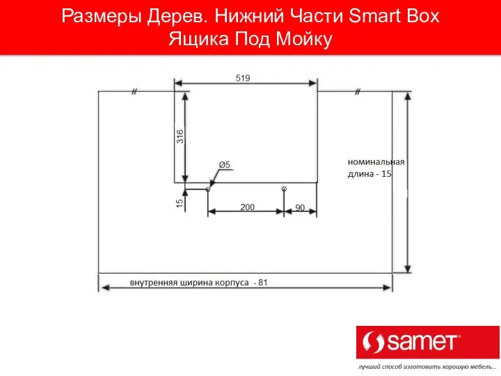 Размеры Дерев. Нижний Части Smart Box Ящика Под Мойку