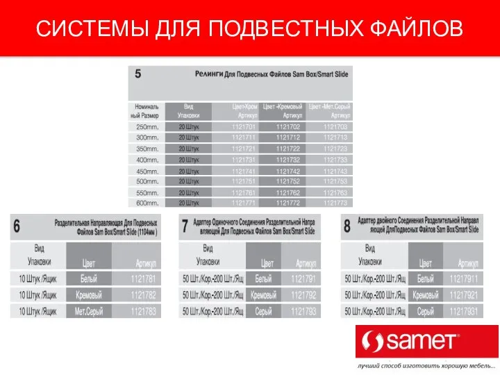 СИСТЕМЫ ДЛЯ ПОДВЕСТНЫХ ФАЙЛОВ