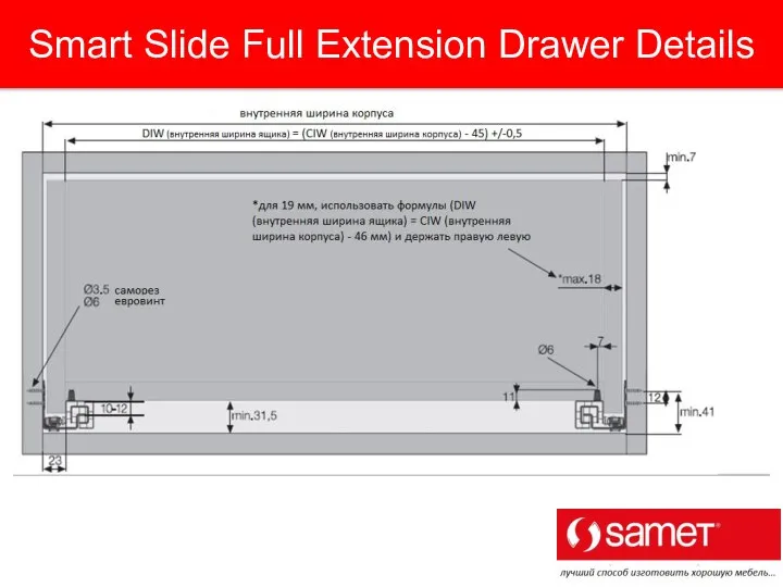 Smart Slide Full Extension Drawer Details