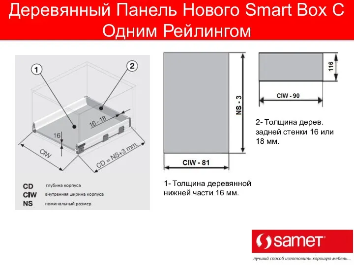 Деревянный Панель Нового Smart Box С Одним Рейлингом 1- Толщина деревянной