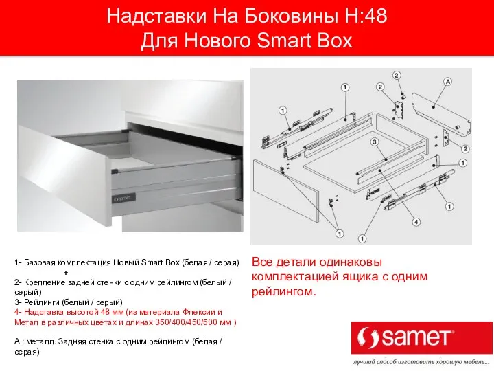 Надставки На Боковины H:48 Для Нового Smart Box 1- Базовая комплектация