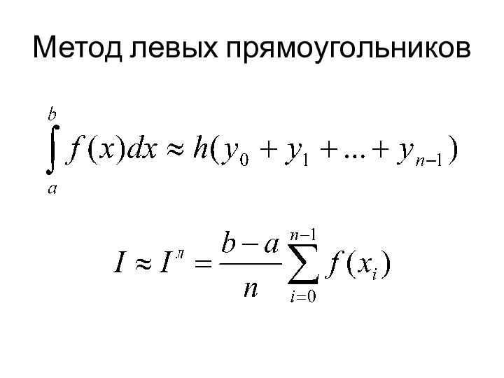 Метод левых прямоугольников