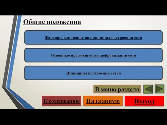 Общие положения Факторы влияющие на принципы построения сети Основные преимущества цифровизации