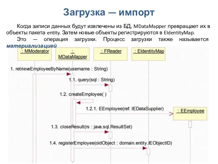 Проектирование. Структурный рефакторинг Загрузка — импорт Когда записи данных будут извлечены