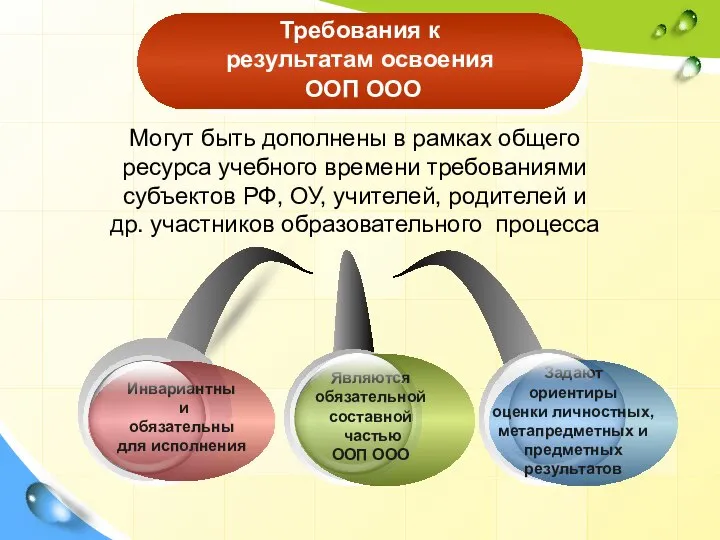 Являются обязательной составной частью ООП ООО Инвариантны и обязательны для исполнения