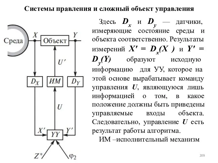 Системы правления и сложный объект управления Здесь Dx и Dy —