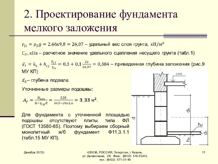 Декабрь 2012г. 420036, РОССИЯ, Татарстан, г. Казань, ул. Дементьева, 2В. Факс: