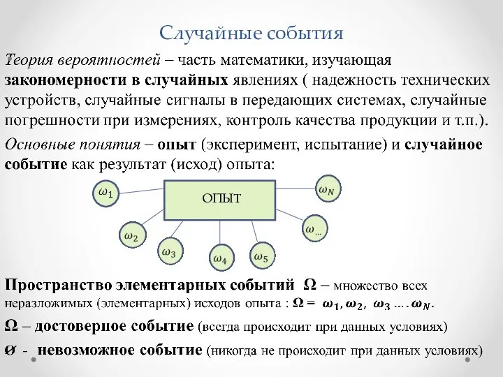 Случайные события ОПЫТ