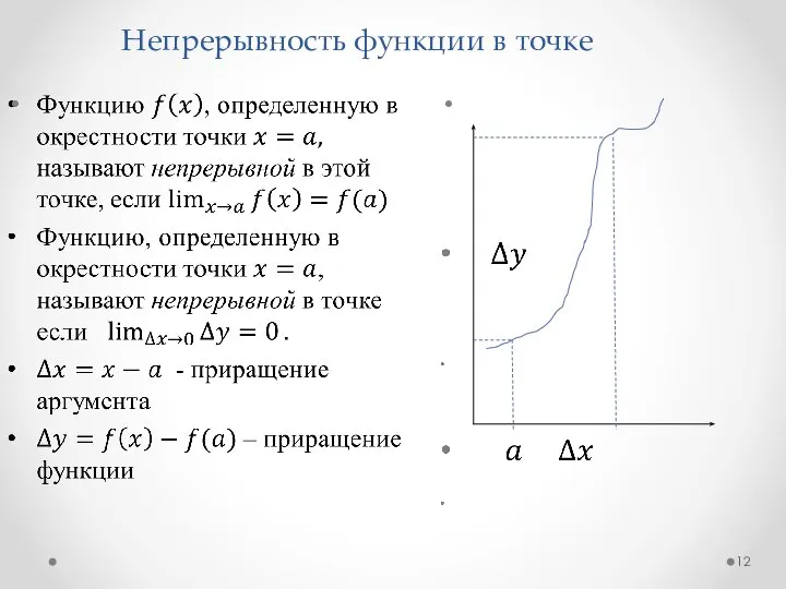 Непрерывность функции в точке