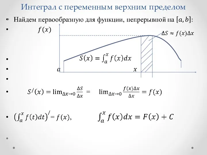 Интеграл с переменным верхним пределом