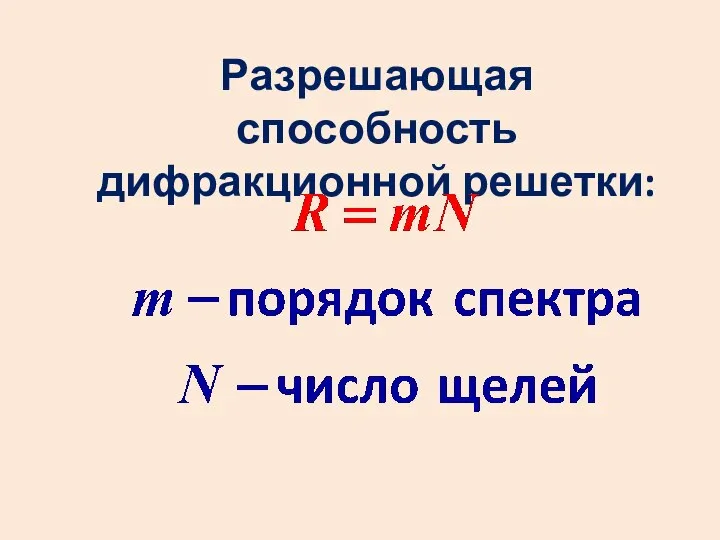 Разрешающая способность дифракционной решетки: