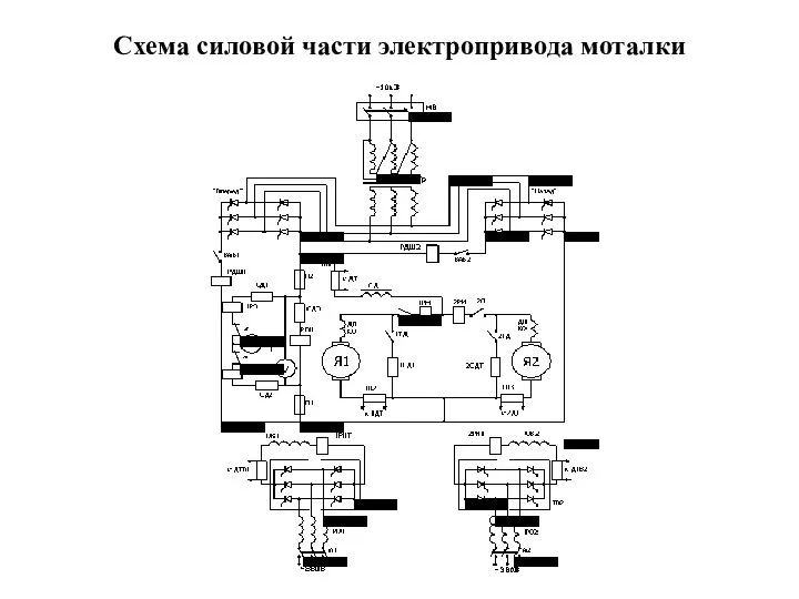 Схема силовой части электропривода моталки