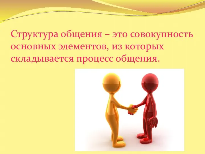 Структура общения – это совокупность основных элементов, из которых складывается процесс общения.