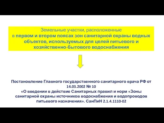 Земельные участки, расположенные в первом и втором поясах зон санитарной охраны