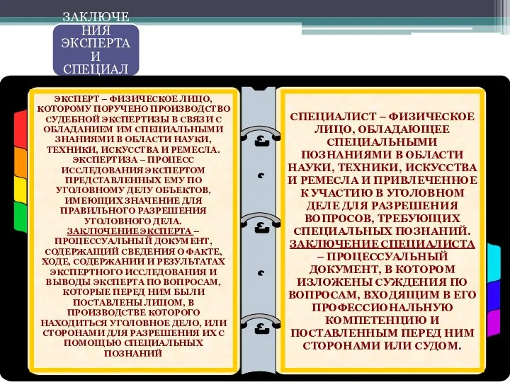 ЗАКЛЮЧЕНИЯ ЭКСПЕРТА И СПЕЦИАЛИСТА СПЕЦИАЛИСТ – ФИЗИЧЕСКОЕ ЛИЦО, ОБЛАДАЮЩЕЕ СПЕЦИАЛЬНЫМИ ПОЗНАНИЯМИ