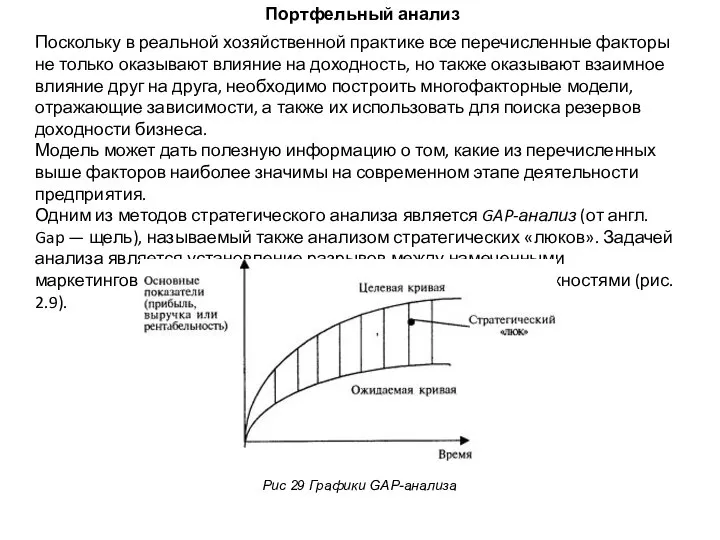 Портфельный анализ Поскольку в реальной хозяйственной практике все перечисленные факторы не