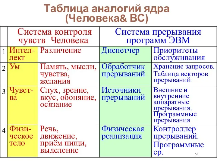 03.09.2013 Таблица аналогий ядра (Человека& ВС)