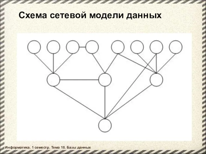 Схема сетевой модели данных Информатика. 1 семестр. Тема 10. Базы данных